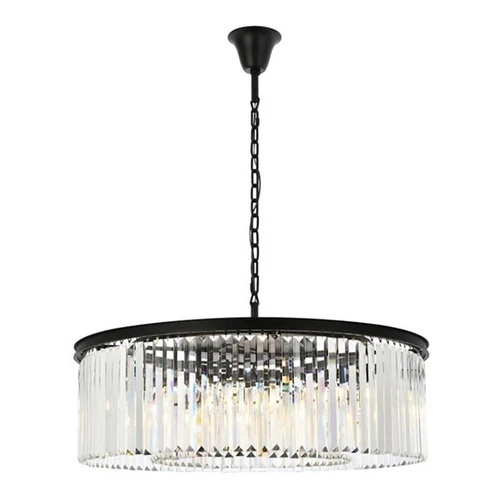 Urban Classic Sydney 10-Light Metal Royal Cut Chandelier in Matte Black - Picture 1 of 3
