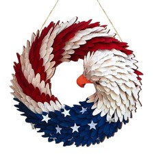 1 Pcs 4th of July Patriotic Door Sign 250th Anniversary Eagle Wreath Decorati...