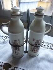 Anciens huilier vinaigrier Support métalCéramique Fine Corsica Décor Portigliolo