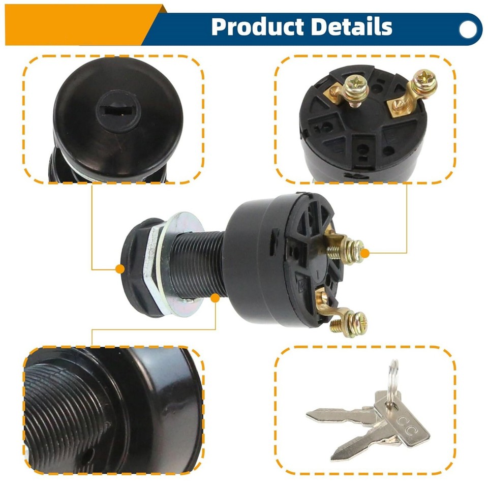 For Golf Cart Club Car DS Electric 36V/48V 1996-Up Ignition Key Switch ...