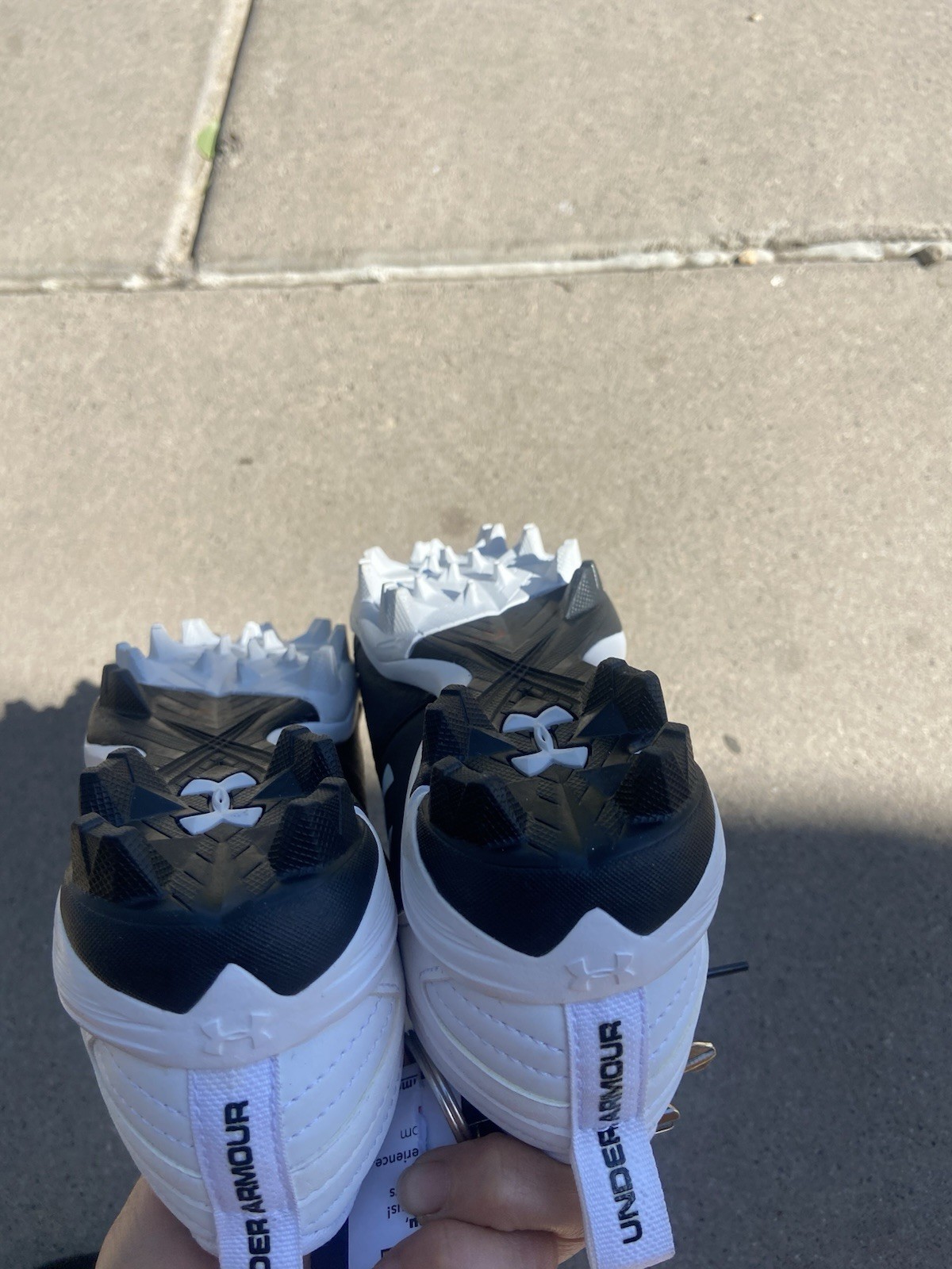 Under Armour Baseball Cleats Youth Big Kids 12k Black White thumbnail 5