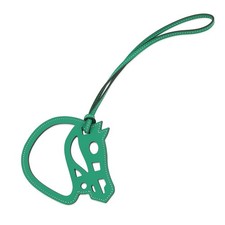 HERMES Petit Ash Bag Charm Paddock Swift Leather Menthe
