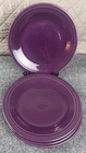 4 DINNER PLATES set lot Mulberry purple HOMER LAUGHLIN FIESTA WARE 10.5" Used