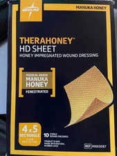 TheraHoney Sheet HD  4 x 5 Wound Dressings - Box of 10- MNK0087