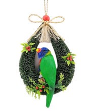 Christmas Door Hanger Wreath - Rainbow Lorikeet 15cm