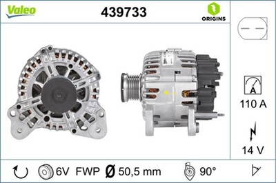 Lichtmaschine Generator Lima VALEO ORIGINS - NEW O.E. TECHNOLOGIE 439733 für VW