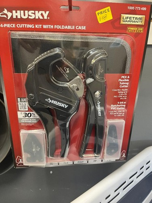 #ad Husky 4 Piece PVC Cutting Kit with Foldable Pouch and Replacement Blades 90279 $16.00