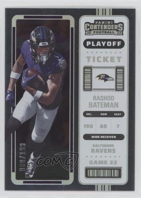 2022 Panini Contenders Playoff Ticket 80/199 Rashod Bateman #6 0a8o