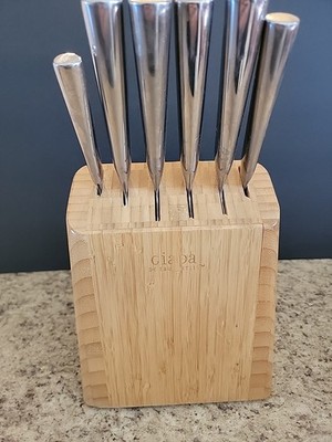 GIADA DE LAURENTIIS 6 PIECE KNIFE BLOCK SET - STAINLESS STEEL 