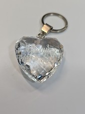 Milwaukee Travel Souvenir Key Ring Wisconsin Clear Faceted Hard Plastic Heart