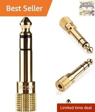 24K Gold Plated 6.35mm Male to 3.5mm Female AUX Stereo Adapter - Quality