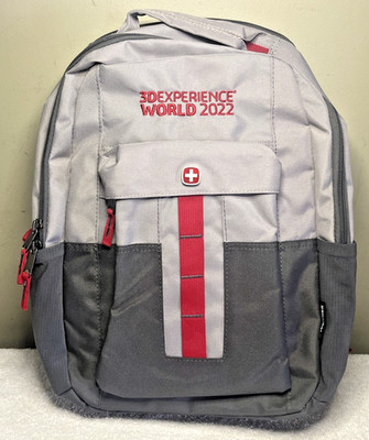 Wenger SwissGear 16'' Laptop Backpack, Gray & Red 8 Compartments Lightly Used