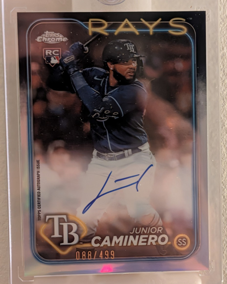 2024 Topps Chrome - Rookie Autographs Junior Caminero #RA-JCA Refractor /499