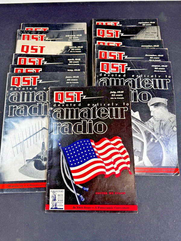 COMPLETE SET OF 1942 QST MAGAZINES