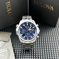 Bulova Marine Star Blue Dial 96B256 Quartz Men's Watch 43.5mm