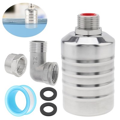 Float Valve, 304 Stainless Steel 1/2inch to 3/4inch Auto 0.5 inches, 