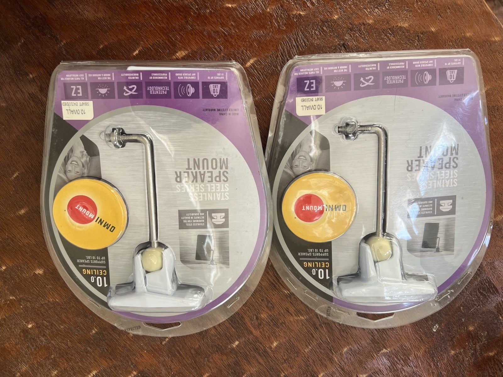 2 - OmniMount 20.0 Wall Speaker Mount White Stainless Steel 