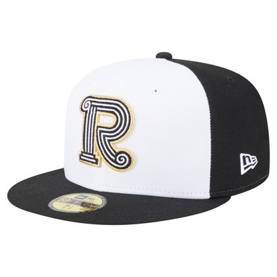 Men's-New Era  White/Black Rome Emperors Authentic Collection 59FIFTY Fitted Hat
