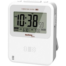 Techno Line WT 350 Quartz Alarm Clock White Alarm Time 2 Vibration Alarm