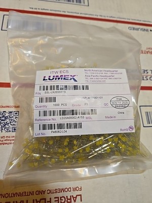 Lot Of 1000 Lumex SSL-L 20333YD LED'S