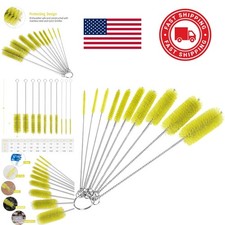 Stainless Steel Handle Bottle Brushes Set of 10 for Narrow Neck Bottles