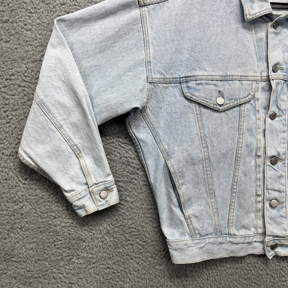 VTG Guess Georges Marciand Denim Jacket Mens Medium Light Wash Trucker USA 80s - Image 3 of 4