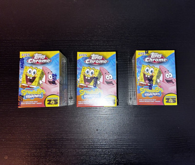 Topps Chrome SpongeBob SquarePants 2025 Refractor Display 3x Englisch 28