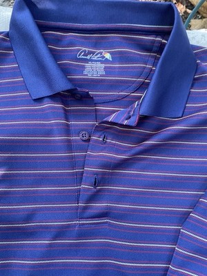 Arnold Palmer Shirt Mens XL TG Tall Grande Blue Striped Golf Polo w Logo