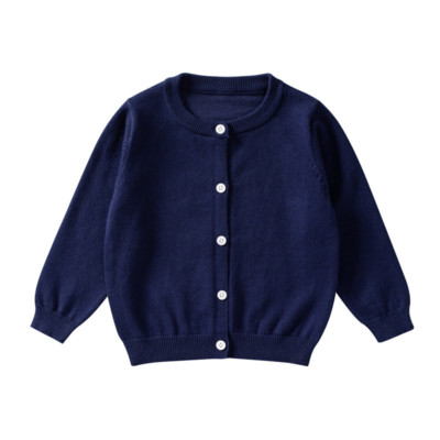 Girls' Knitted Cardigan Spring and Autumn Kid's Thickened Sweater Coat