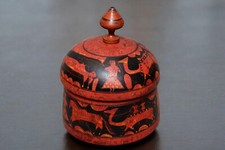antik Lacquerware Dose Gew&uuml;rzdose Teedose Spice Box Afghanistan Pakistan Punja 5
