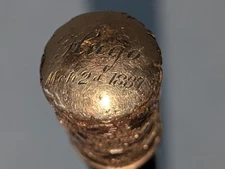 Vintage Antique 1887 'Hugo' Rolled Gold Handle Fancy Swagger Walking Stick Cane