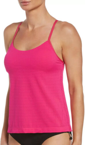 NWT Nike Swim Womens S Essential Layered Tankini Top Pink - Picture 2 of 10