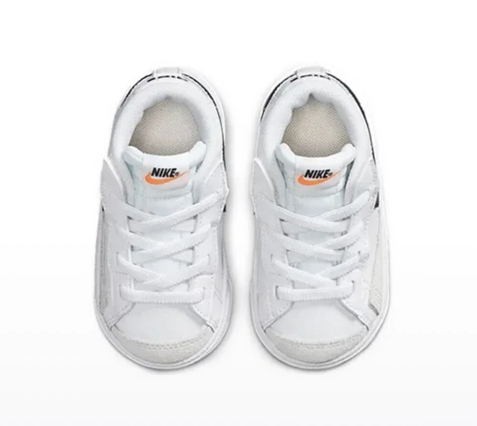 Nike Bebé Niño Blazer Mid '77 Zapatos Atléticos Blanco Negro Equipo Naranja DA4088-100 Foto 4 de 4