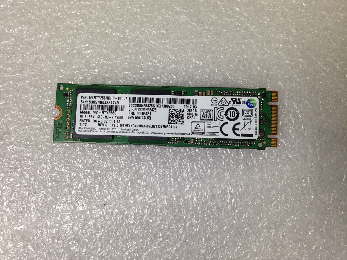 内蔵型SSD Samsung MZNTY256HDHP 256GB SSD Samsung MZNTY256HDHP-000L7 - 256GB M.2 2280 SATA III NGFF