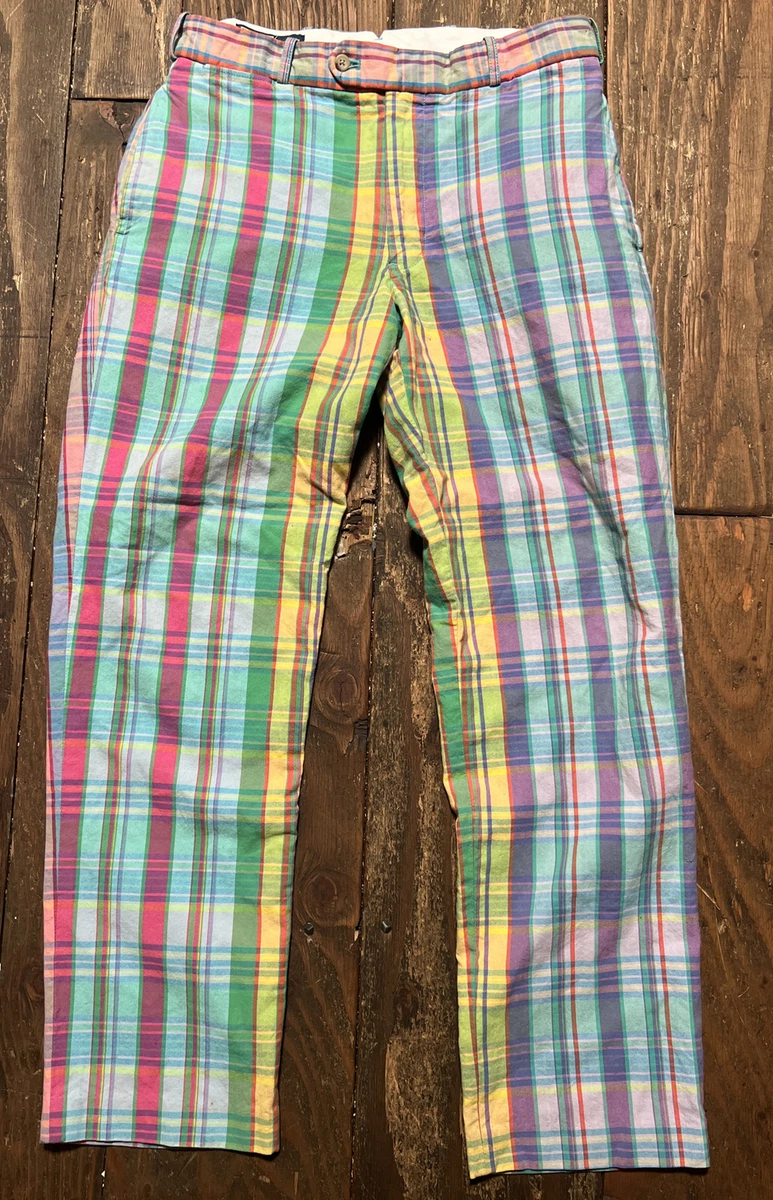 Vintage Ralph Lauren Polo Plaid Pants, 1980s Polo Hunter Green