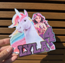 Unicorn Academy 3D Cake Topper - Personalise Name & Age