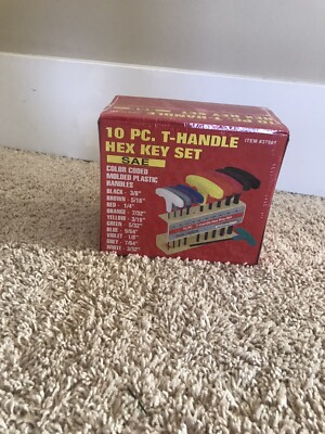 10 PC. SAE T-Handle Color Coded Hex Key Set - New in Box
