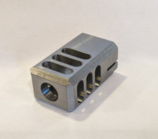 9mm 9-Port 1/2-28 Counterbored Muzzle Brake Compensator Carbon Steel Raw