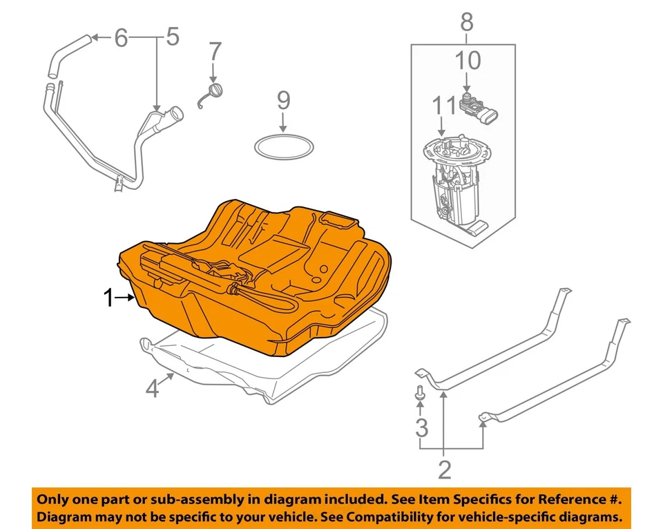 Tanque de combustible automático SAAB 9-3 2008 2009 2010 2011 OEM 2,0 L Foto 3 de 4