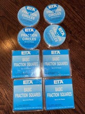 8 Set Lot - Math Manipulative Hard Plastic Fraction Circles  Squares ETA