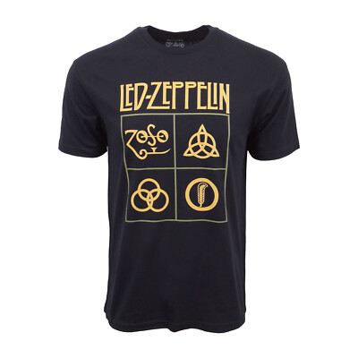 #ad LED ZEPPELIN MENS BLOCK T SHIRT $14.50