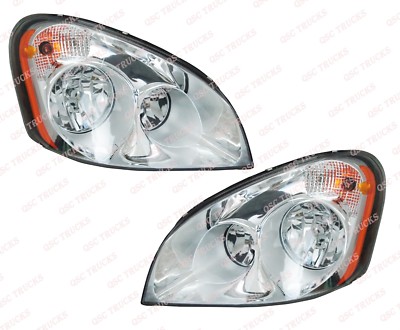 QSC Headlights Assembly w/ Bulbs Left & Right Pair for Cascadia 08-17