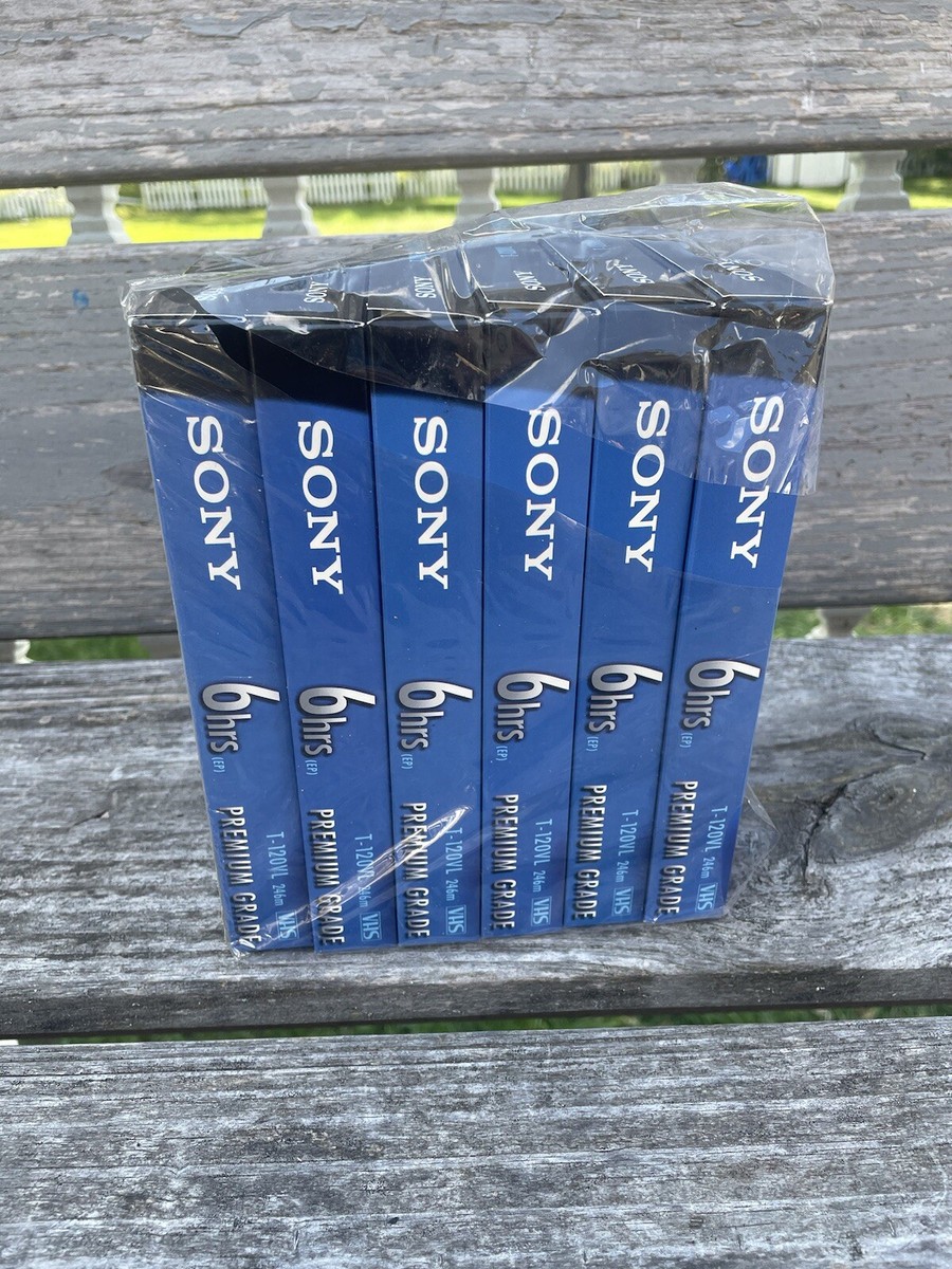Sony Blank VHS Tapes 6 Pack T-120VL 6HR Premium Grade Brand New | eBay