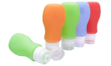 TSA Approved Silicone Travel Bottles w/ Cosmetic Bag (4 Piece Set)
