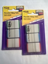 Post-It Sticky Filing Tabs Durable Writable 3-color 66 Tabs 1x1.5 PACK OF 2
