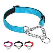 Dog Martingale Collar Reflective Nylon Chain Choke Large Dogs Training Collars