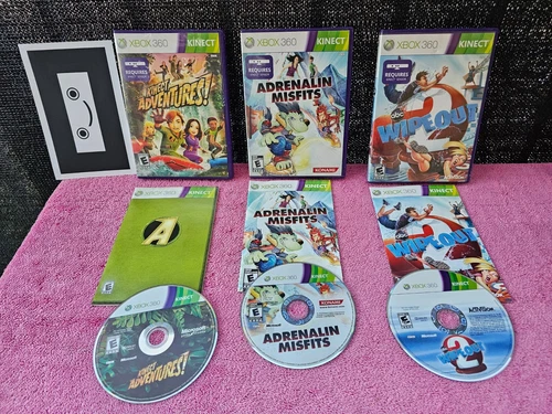 Xbox 360 Kinect Adventures -Wipe Out 2 -Adrenalin Misfits Bundle Video Games