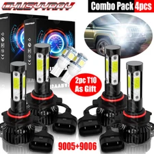 9005 + 9006 Bombillas LED Focos Para coche Faro de luz Para coche 6000K Blanco