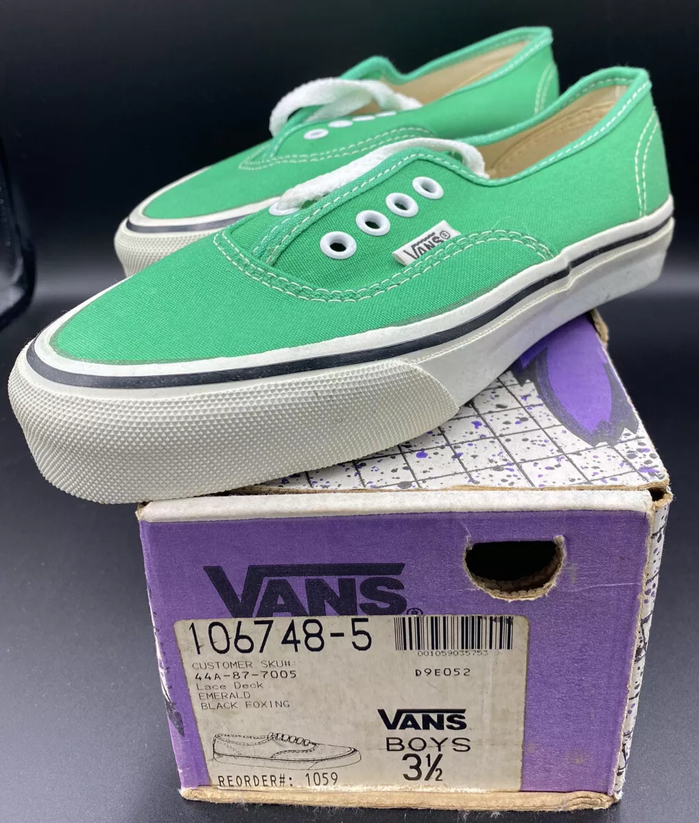 Vintage Vans Made In USA Emerald Boys Sz 3 1/2 3.5 80’s 90’s NOS Authentic  44