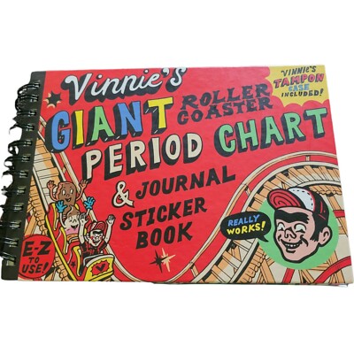 VINNIE'S GIANT ROLLER COASTER PERIOD CHART Book & Tampon Case Journal Sticker 